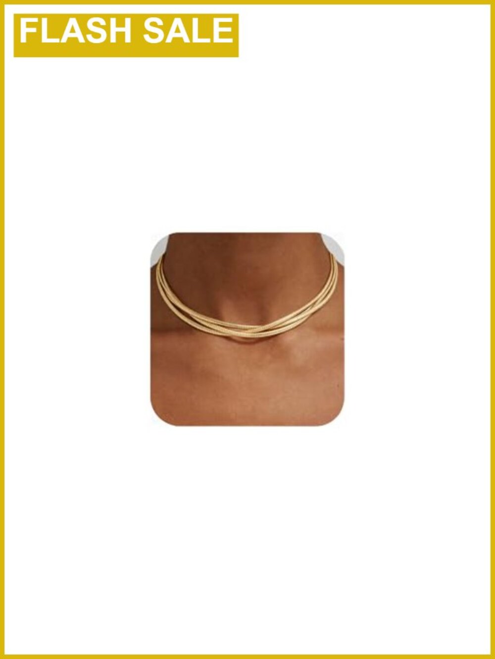 Chunky Gold Necklace Wrap Choker Statement Jewelry Lightweight Non-Tarnish